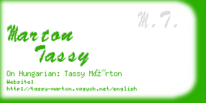 marton tassy business card